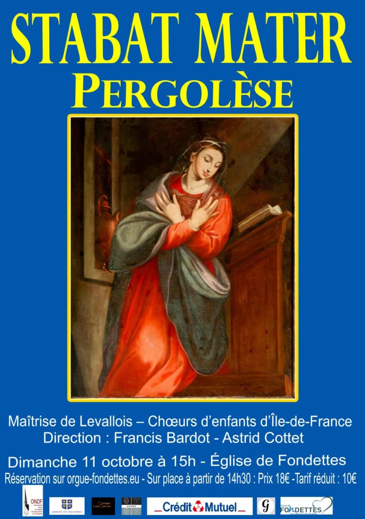 Affiche du concert Stabat Mater de Pergolèse – 11 octobre 2026 à Fondettes